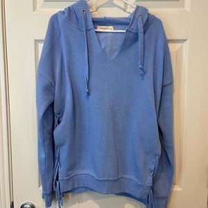 Light Blue Ocean Drive Side Tie Hooded Sweatshirt